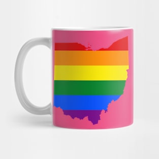 State of Ohio Rainbow Pride Flag Mug